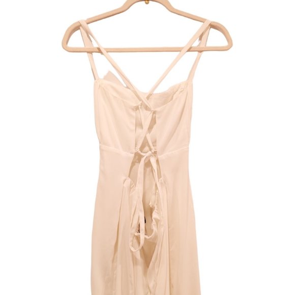 Abercrombie & Fitch Ruched Midi Dress In White Size Large New With Tags - Picture 7 of 14